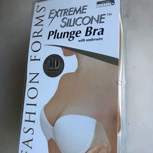 Extreme Silicone Plunge Bra D cup Nude